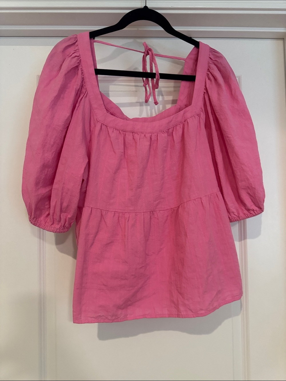 a.n.a Pink Square-Neck Peasant Tunic